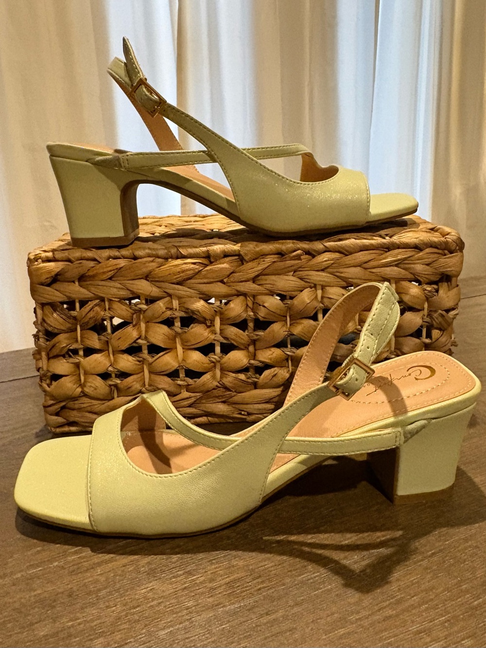 Cato Women's Slingback Block Heel Sandals in Mint